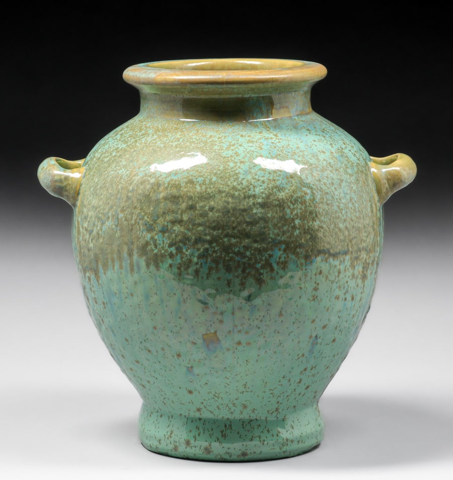 LARGE FULPER POTTERY GREEN