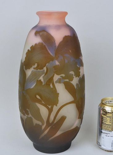 LARGE GALLE ART GLASS VASE,