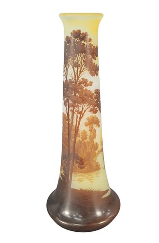 LARGE GALLE CAMEO GLASS VASE,