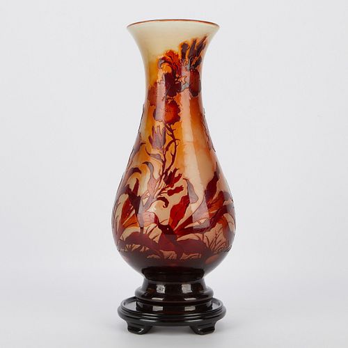 LARGE GALLE CAMEO GLASS VASEEmile