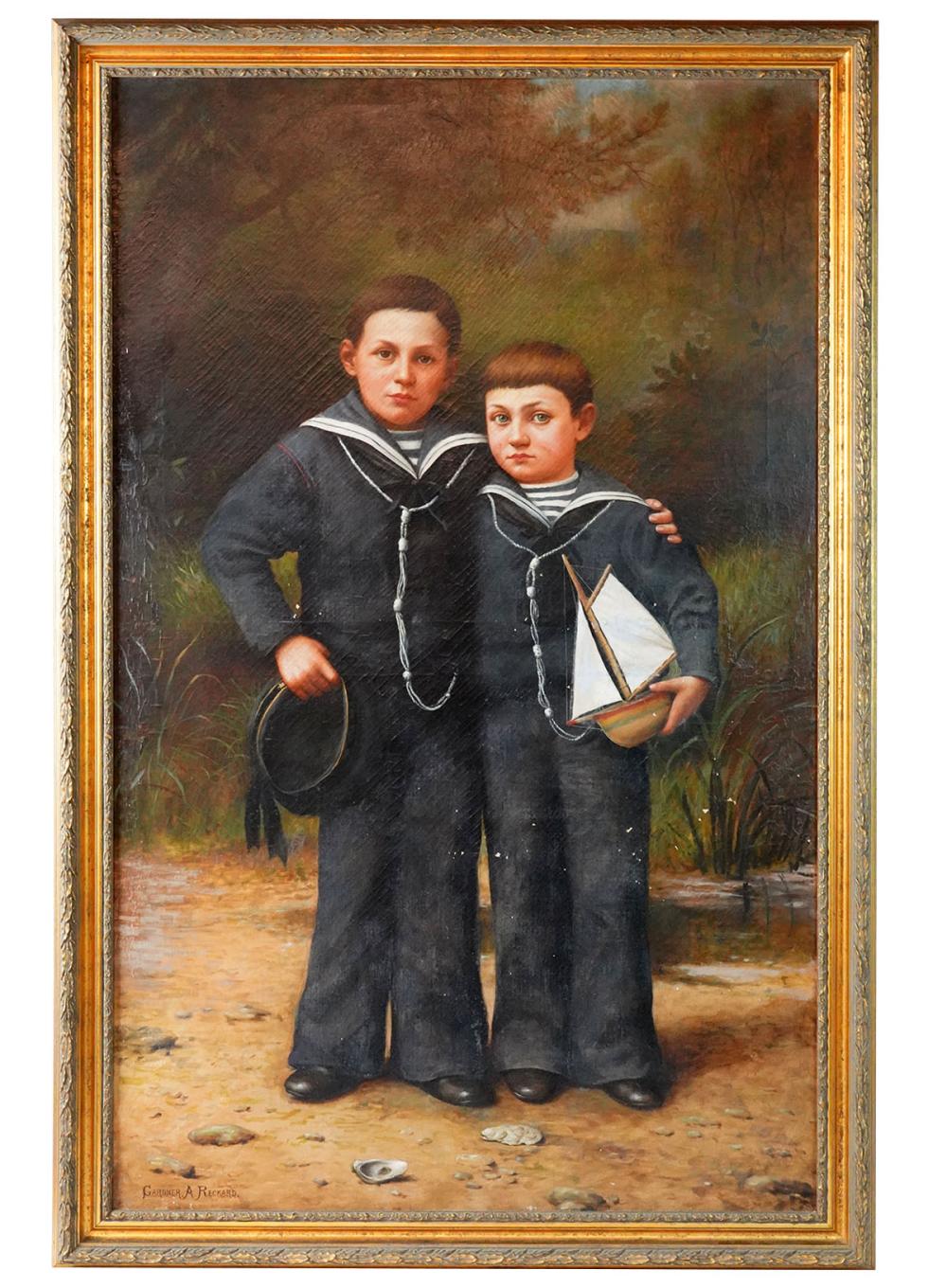 LARGE GARDNER RECKHARD 'TWO BOYS AS