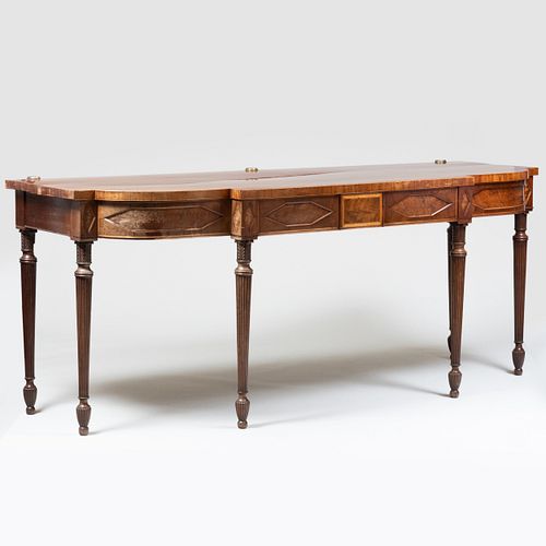 LARGE GEORGE III INLAID MAHOGANY
