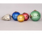 Large German glass kugels, 19t