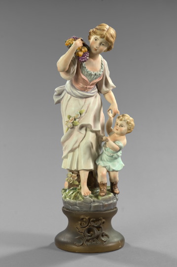 Large German Polychromed Biscuit