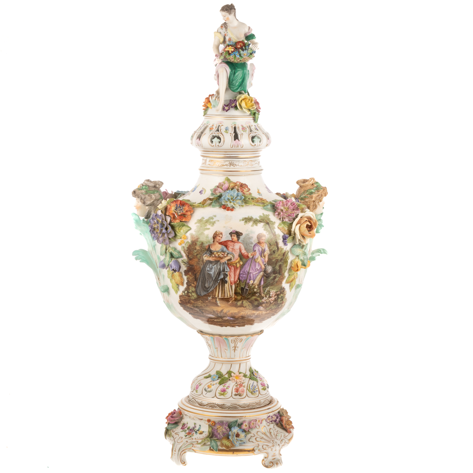 LARGE GERMAN PORCELAIN POTPOURRI
