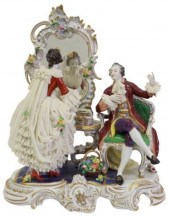 LARGE GERMAN VOLKSTEDT PORCELA