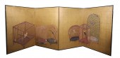 Large gilded 4-panel gilded Ch