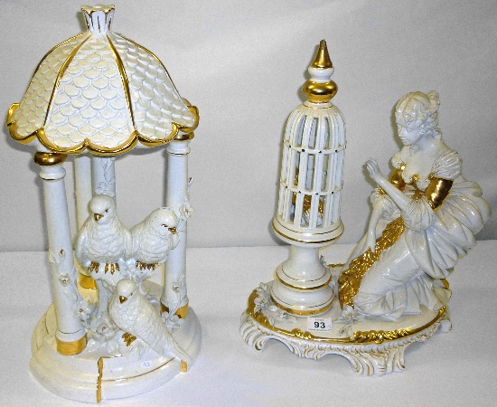 Large gilded pottery figure of a