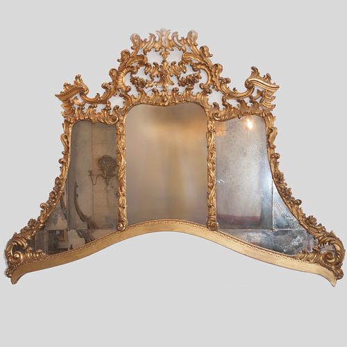 LARGE GILDED WOOD ROCOCO
