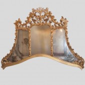 LARGE GILDED WOOD ROCOCO MIRRO
