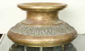 LARGE GILT BRASS SPITOON WITH