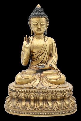 LARGE GILT BRONZE BUDDHALarge