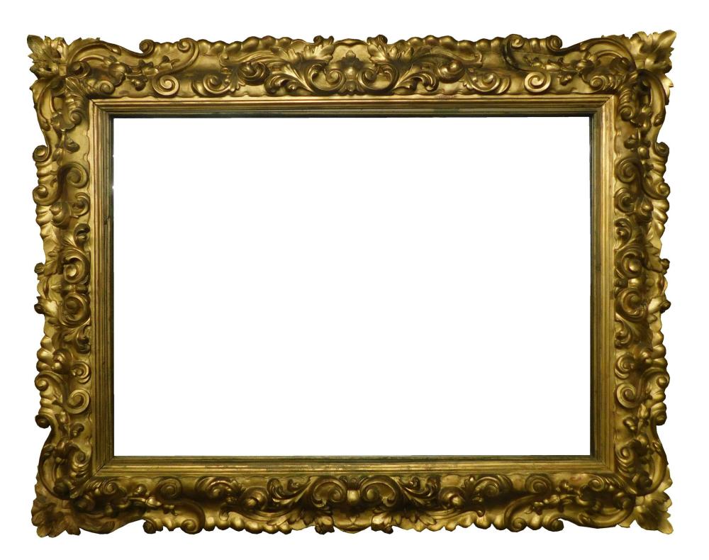 LARGE GILT FRAME WALL MIRROR,
