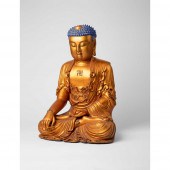 LARGE GILT-LACQUERED WOOD FIGU