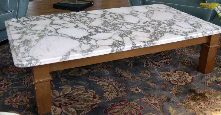 Large Gilt Pine and Marble-Top