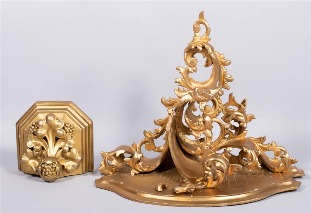LARGE GILTWOOD BRACKET AND A