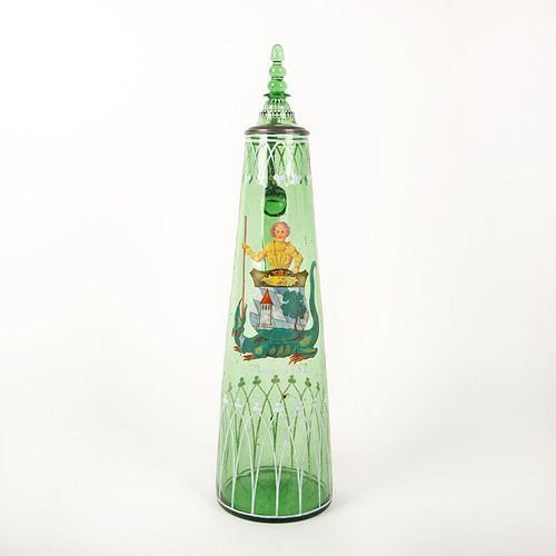 LARGE GLASS BEER STEIN, ANNO