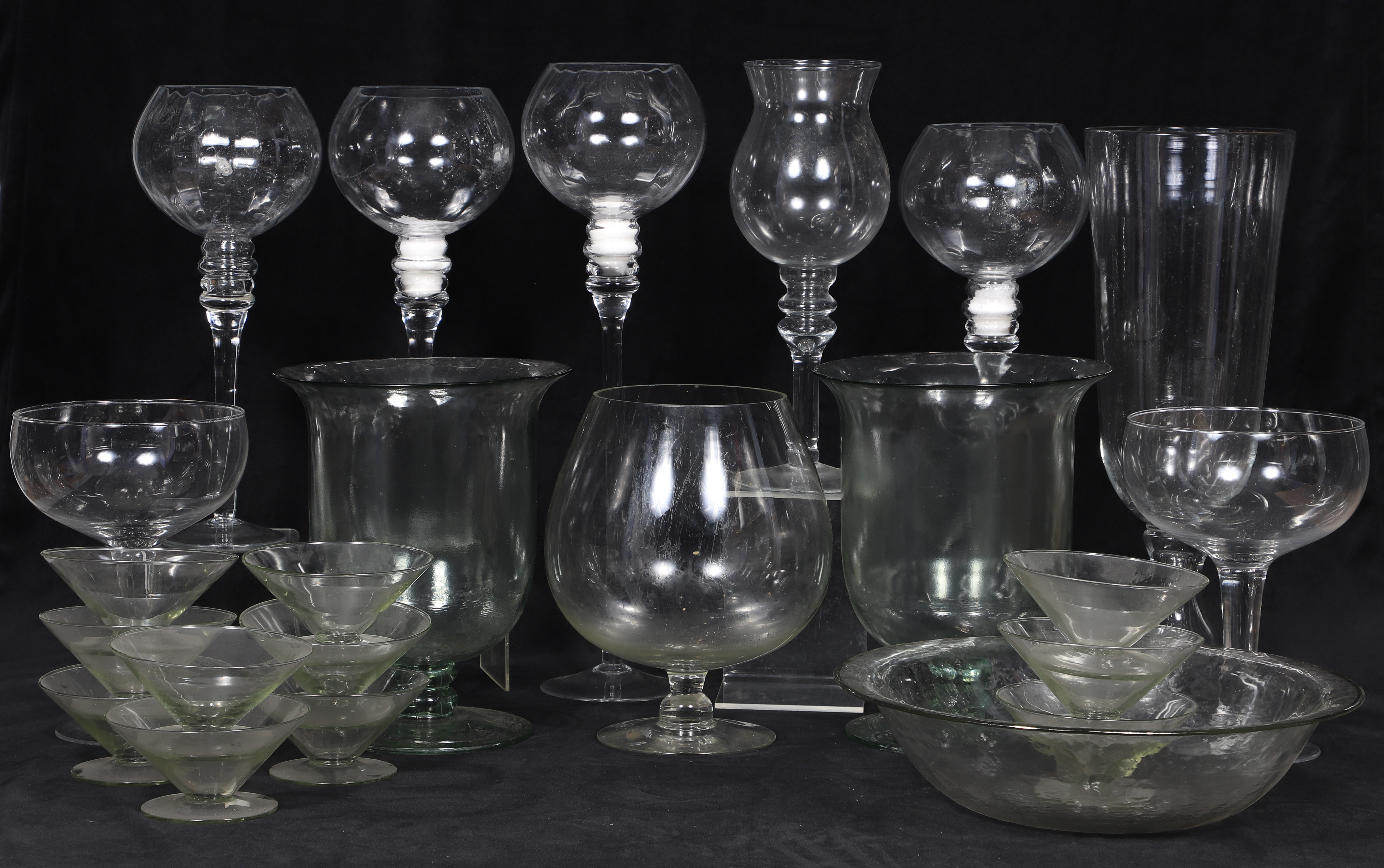 Large glass decorator grouping