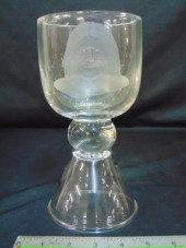 LARGE GLASS GOBLET WITH GERONI