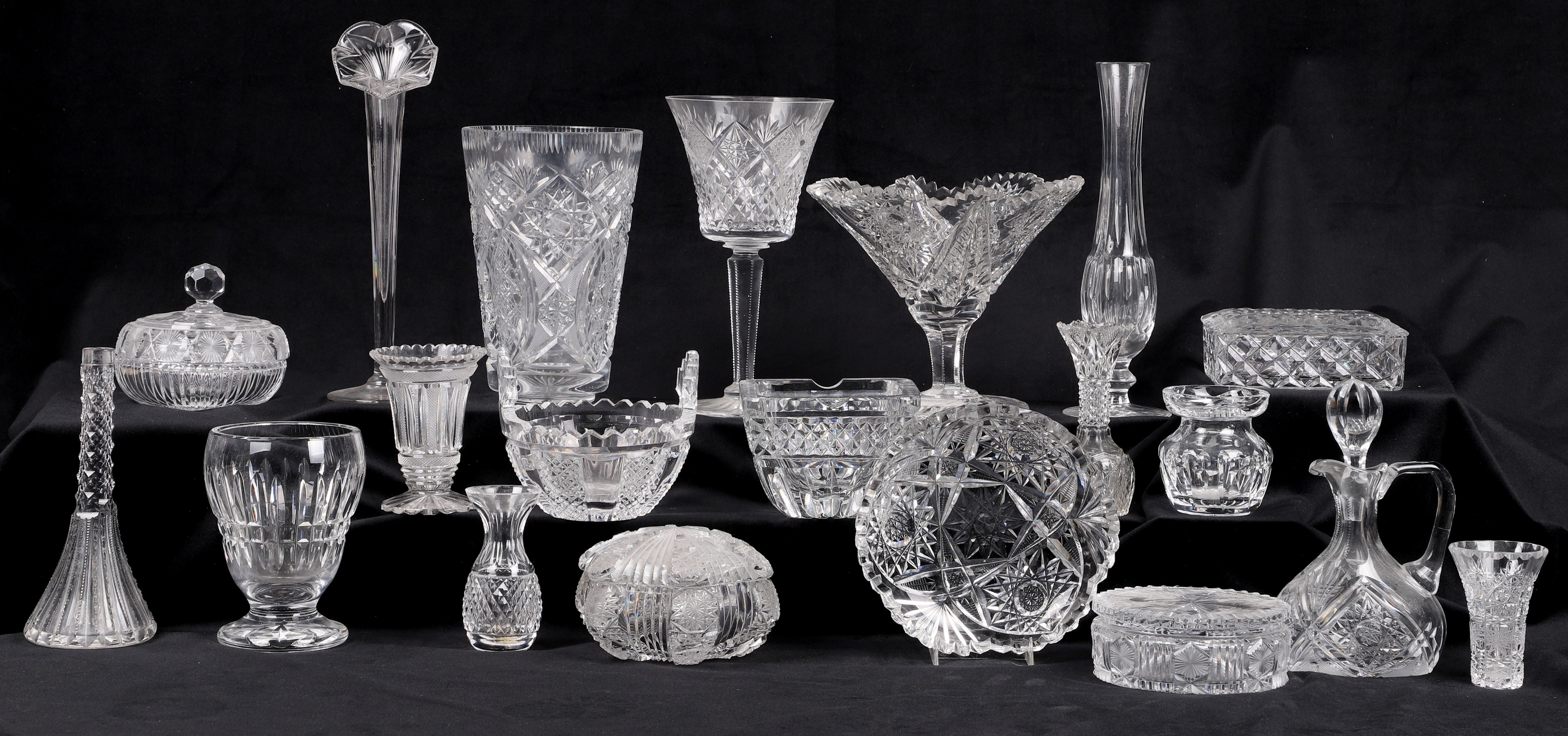 Large glass grouping to include (3)
