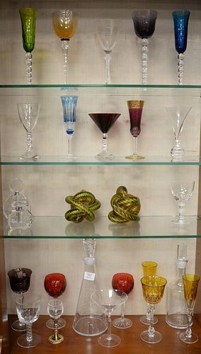 LARGE GLASS LOT, TO INCLUDE SIX ST.