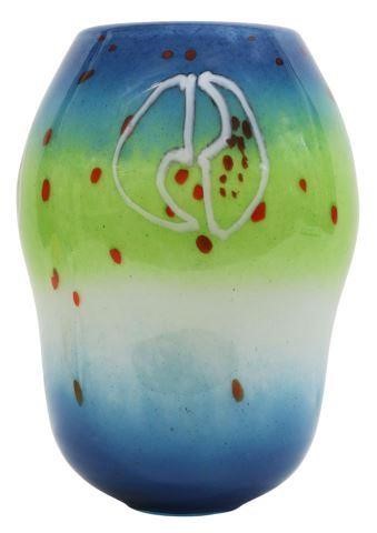 LARGE GLASS NUVO ART GLASS VASE,