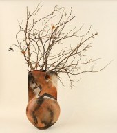 LARGE GLAZED CERAMIC ART POTTE