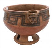 LARGE GLAZED CERAMIC PAINTED O