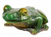 LARGE GLAZED EARTHENWARE FROG