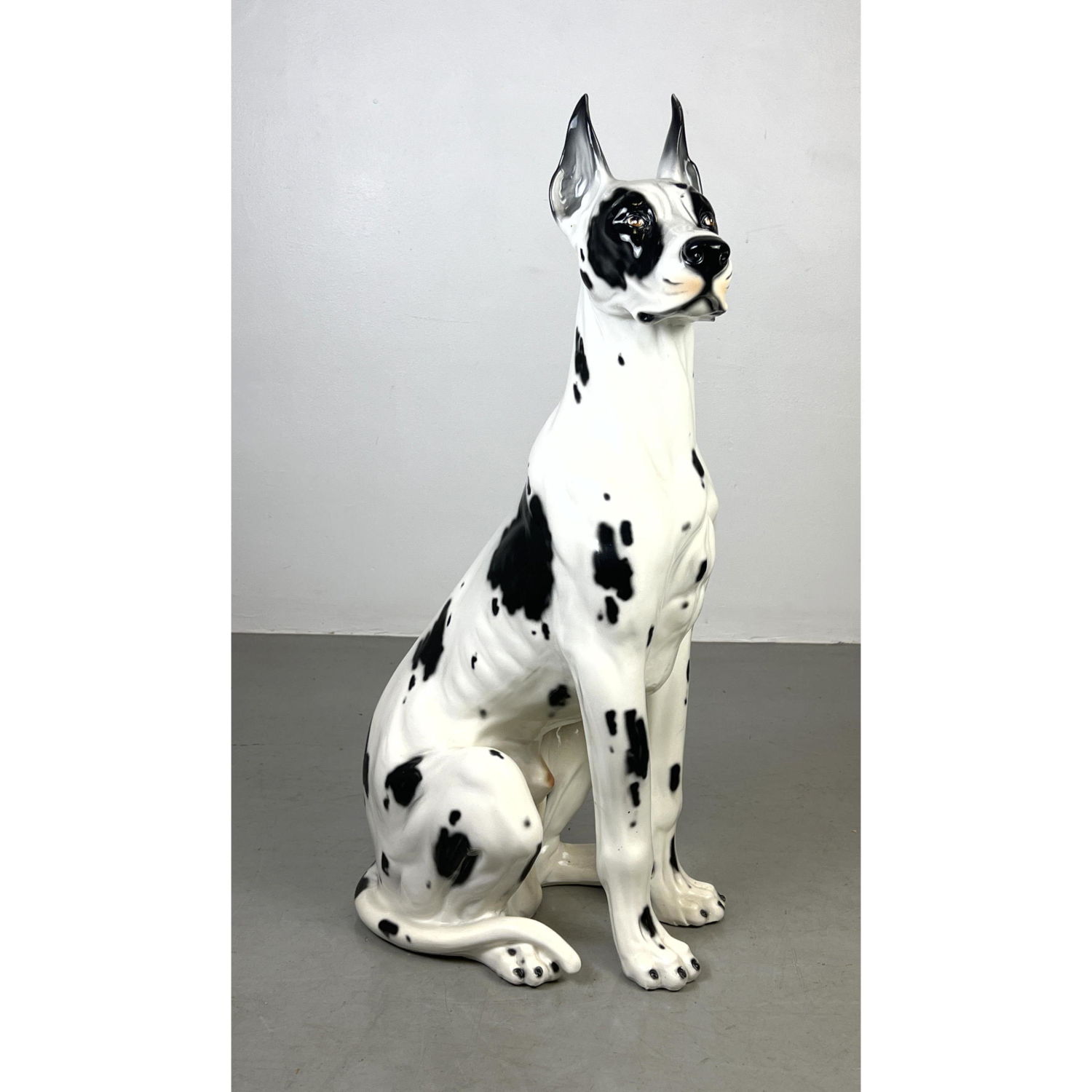 Large Glazed Pottery Great Dane