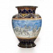 LARGE GLOBULAR VASE WITH HERD