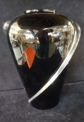 LARGE GLOSSY BLACK GLASS 14" S