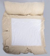 LARGE GOLD AND CREAM STRIPED B