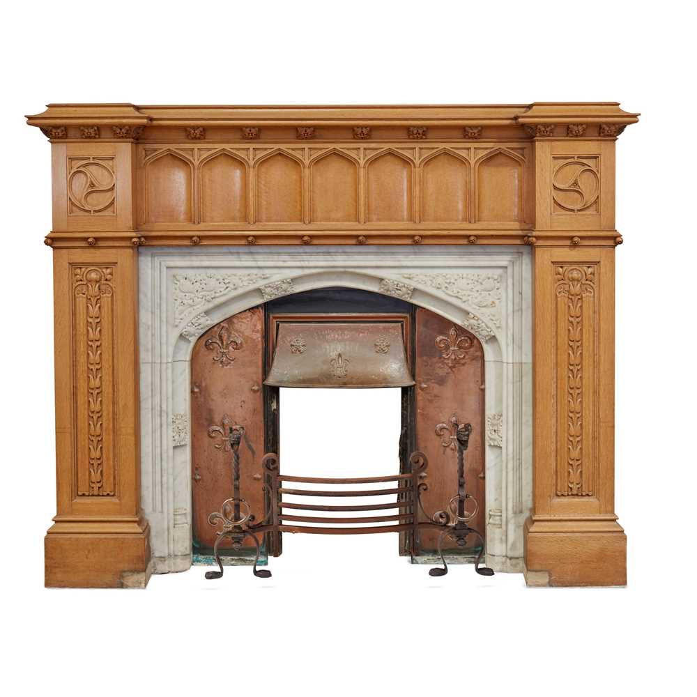 LARGE GOTHIC REVIVAL OAK AND