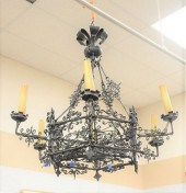 LARGE GOTHIC SIX LIGHT WROUGHT