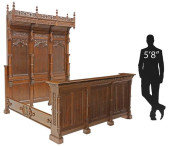 LARGE GOTHIC STYLE CARVED OAK