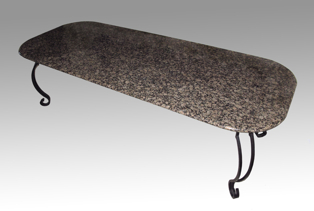LARGE GRANITE TOP CONFERENCE TABLE: