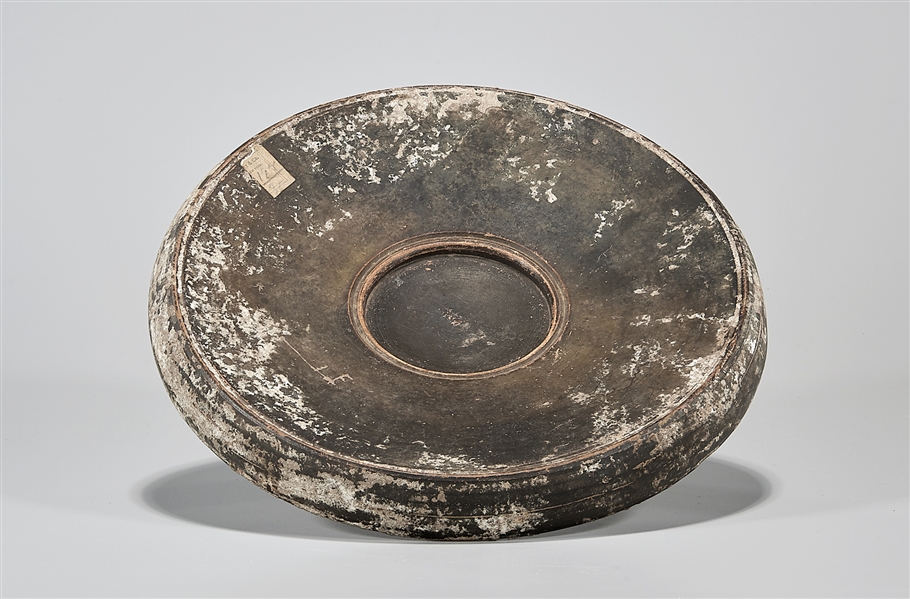 Large Greek black-ware footed