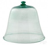LARGE GREEN AQUA GLASS BELL JA