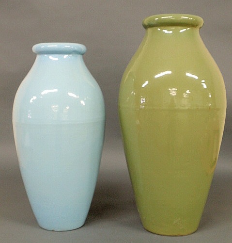 Large green ceramic vase 25.5"h.