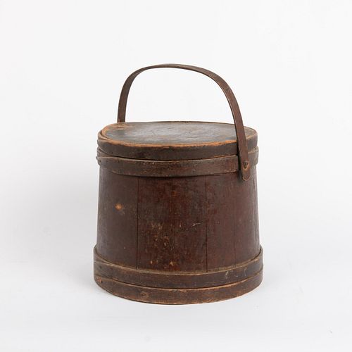 LARGE GREEN FIRKIN, 19TH C.A