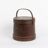 LARGE GREEN FIRKIN, 19TH C.A l