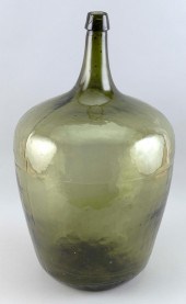LARGE GREEN GLASS DEMIJOHN 19T
