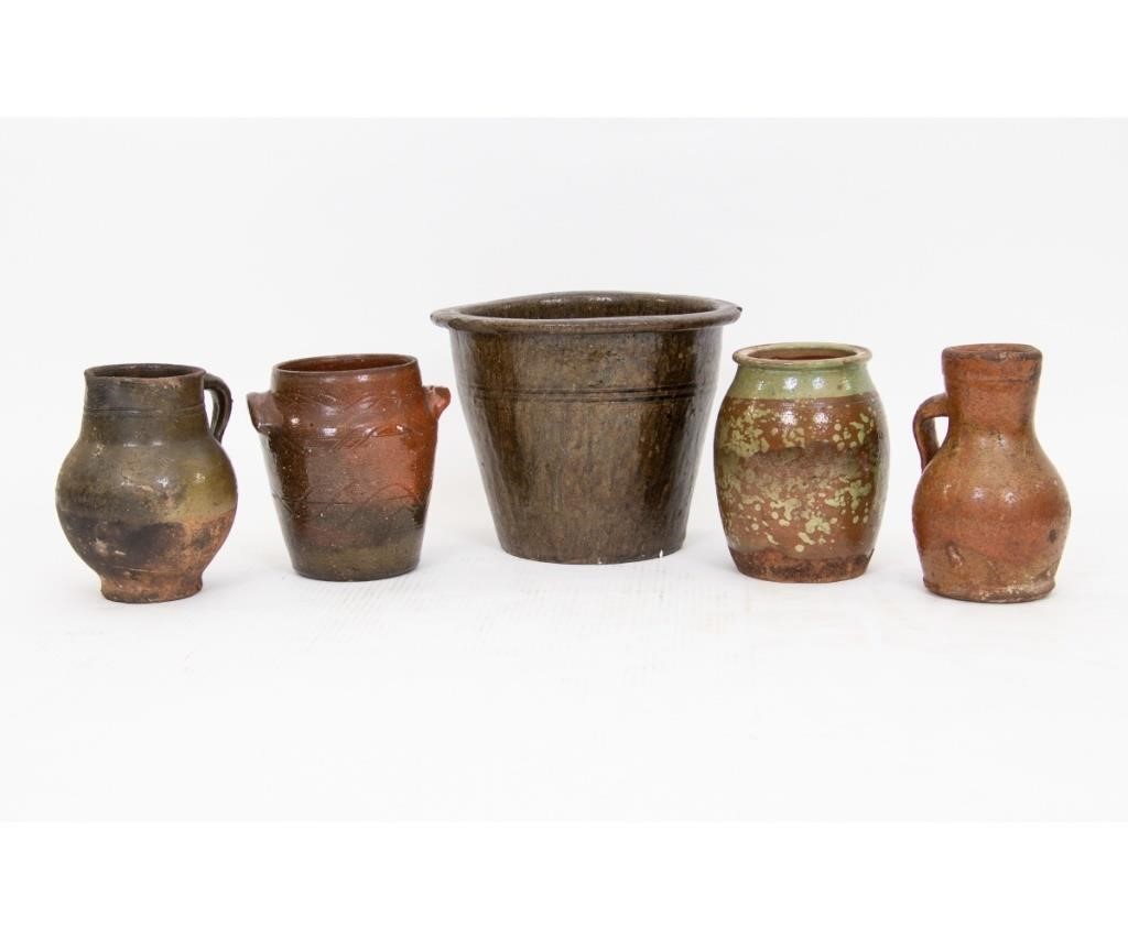 Large green glazed flower pot along