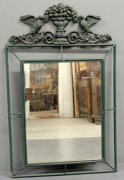 Large green iron open-work framed