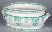 LARGE GREEN STAFFORDSHIRE BASI