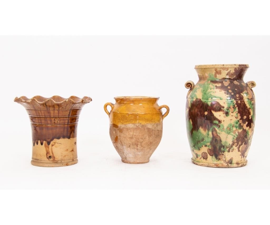 Large green/brown mottled redware