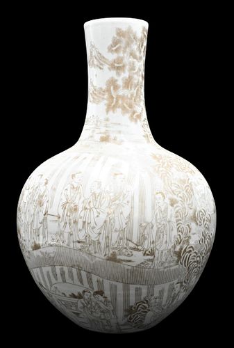 LARGE GRISAILLE BOTTLE VASELarge