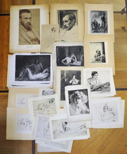 LARGE GROUP 46 FIGURAL STUDIES BY