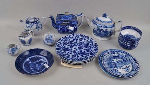 LARGE GROUP ENGLISH B/W PORCELAIN